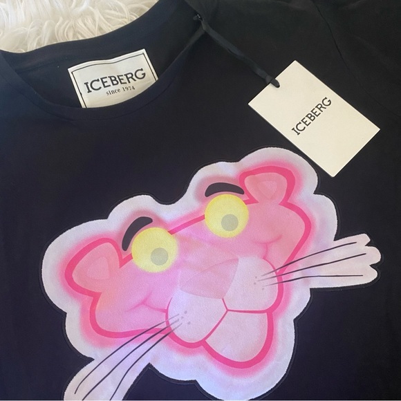 New  PINK PANTHER BLACK CREWNECK T-SHIRT - Picture 6 of 8